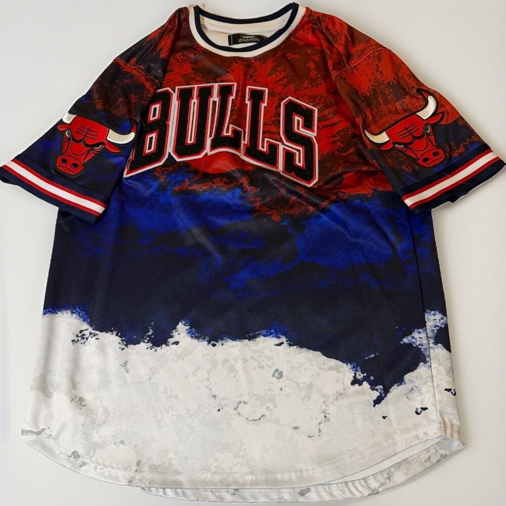 Pro Standard Chicago Bulls Jersey Shirt Men’s XL NBA Red Blue Embroidered
